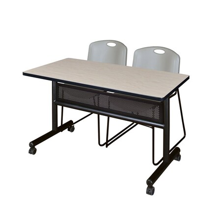 Kobe Rectangle FlipTop Table, 48" W, 29" H, Laminate Top, Maple MKFTM4824PL44GY